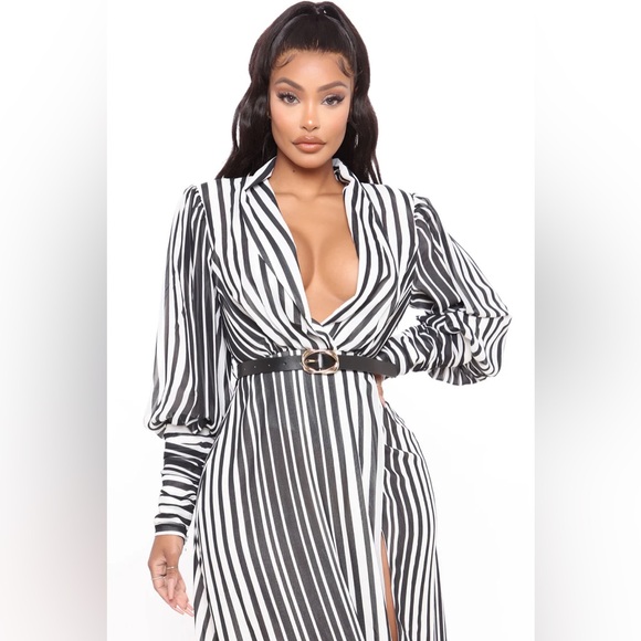 New Nora Striped Maxi Dress in Black and White size XL - Picture 4 of 8